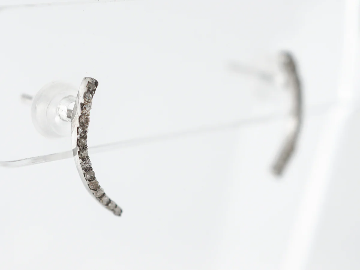 Ear Climber Earrings w/ Cognac Diamonds in Sterling Silver - Image 2