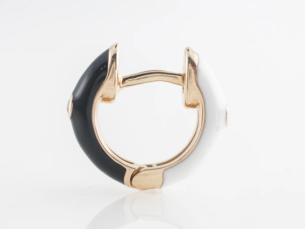 Earring Huggies w/ Diamond in 14K Yellow Gold - Image 5