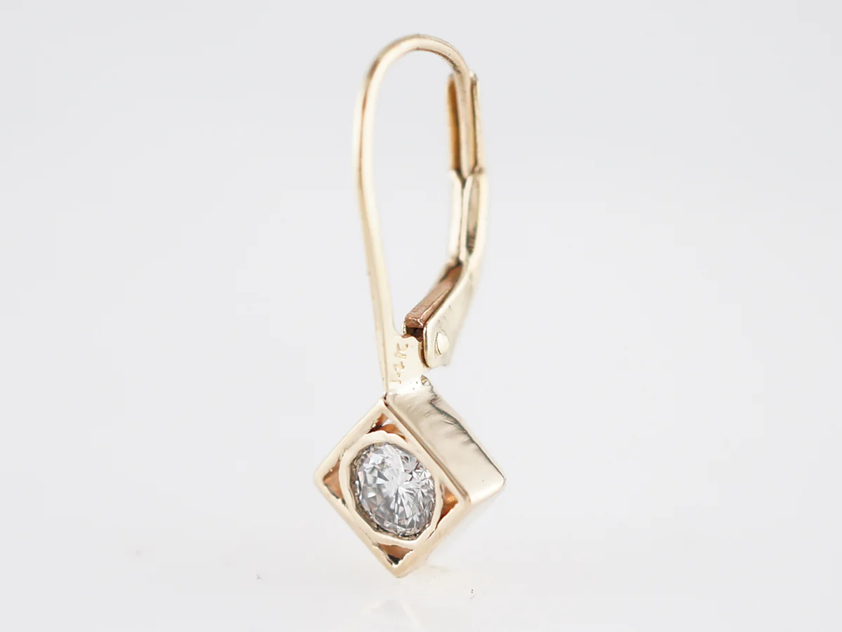 Earrings Modern .50 Round Brilliant Cut Diamonds in 14K Yellow Gold - Image 3