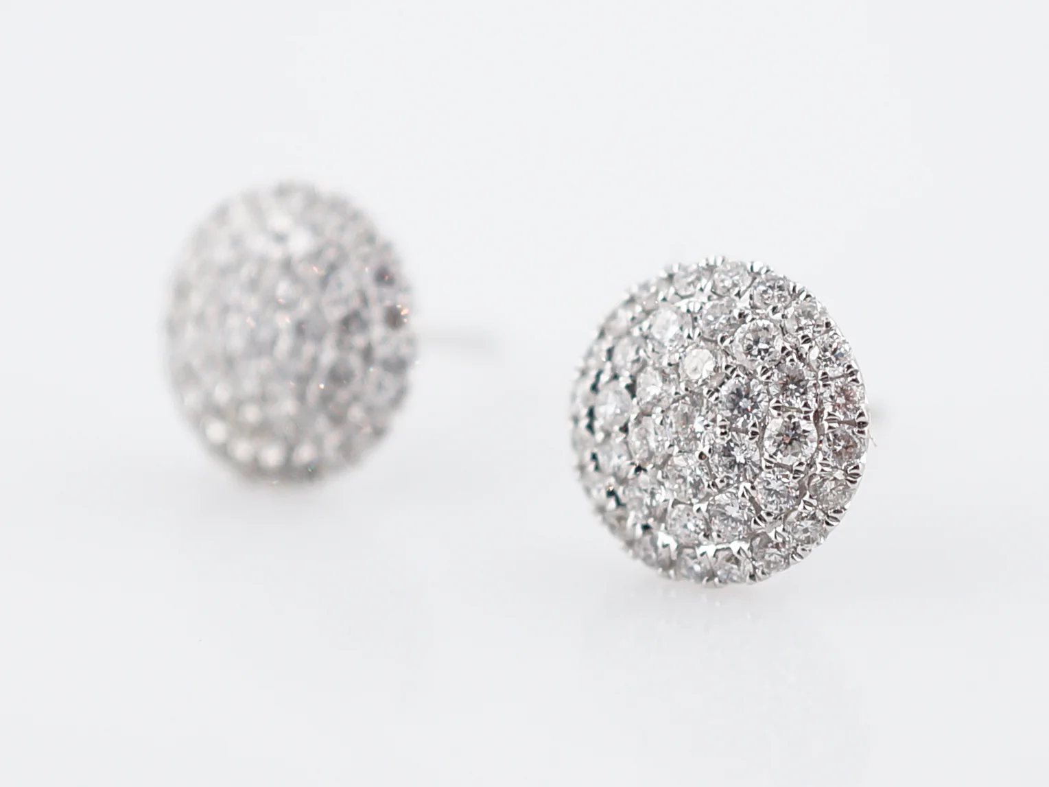 Earrings Modern 1.00 Round Brilliant Cut Diamonds in 14k White Gold