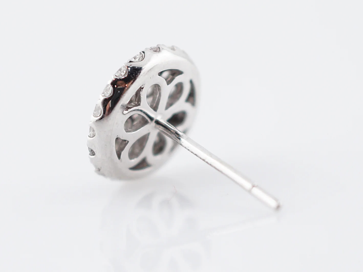 Earrings Modern 1.00 Round Brilliant Cut Diamonds in 14k White Gold - Image 5