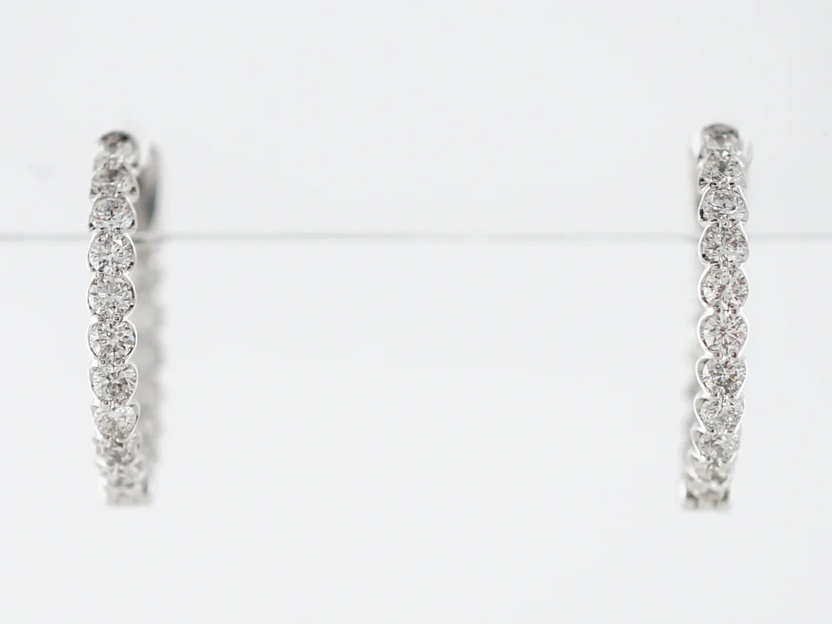 Earrings Modern 1.20 Round Brilliant Cut Diamonds in 14K White Gold