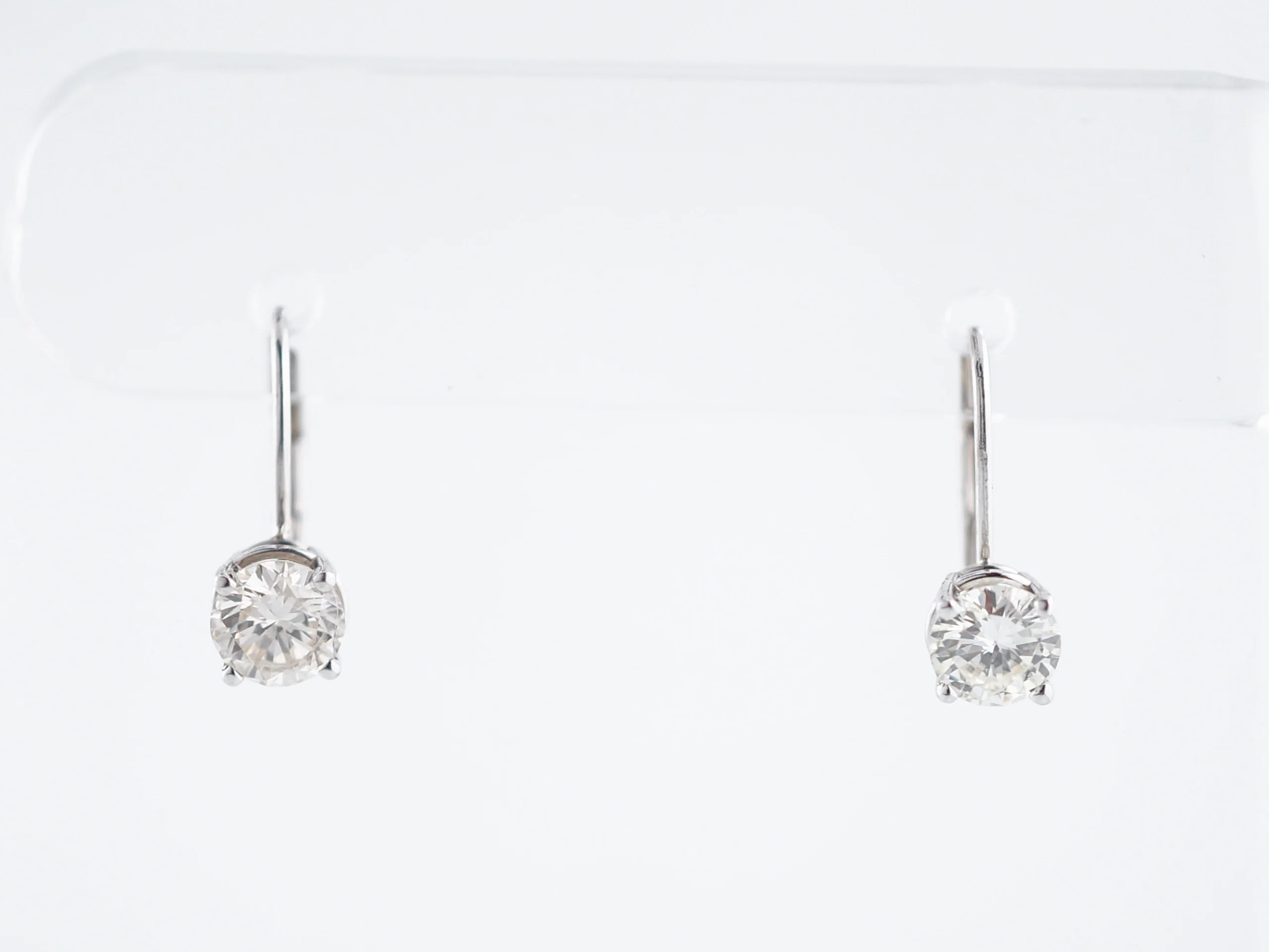 Earrings Modern 1.20 Round Brilliant Cut Diamonds in 14k White Gold - Image 2