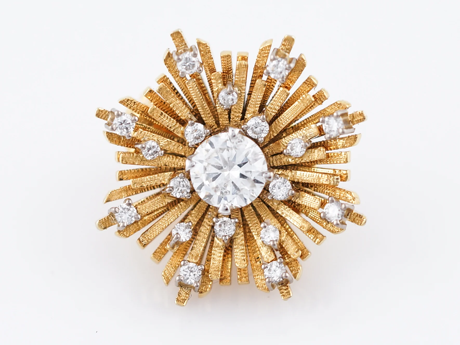 Earrings Modern 1.32 Round Brilliant Cut Diamonds in 18k Yellow Gold - Image 5