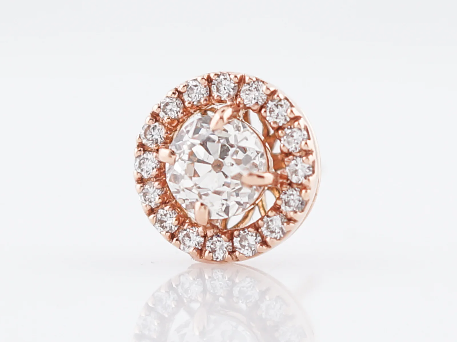 Earrings Modern 1.66 Old European Cut Diamonds in 14k Rose Gold - Image 4