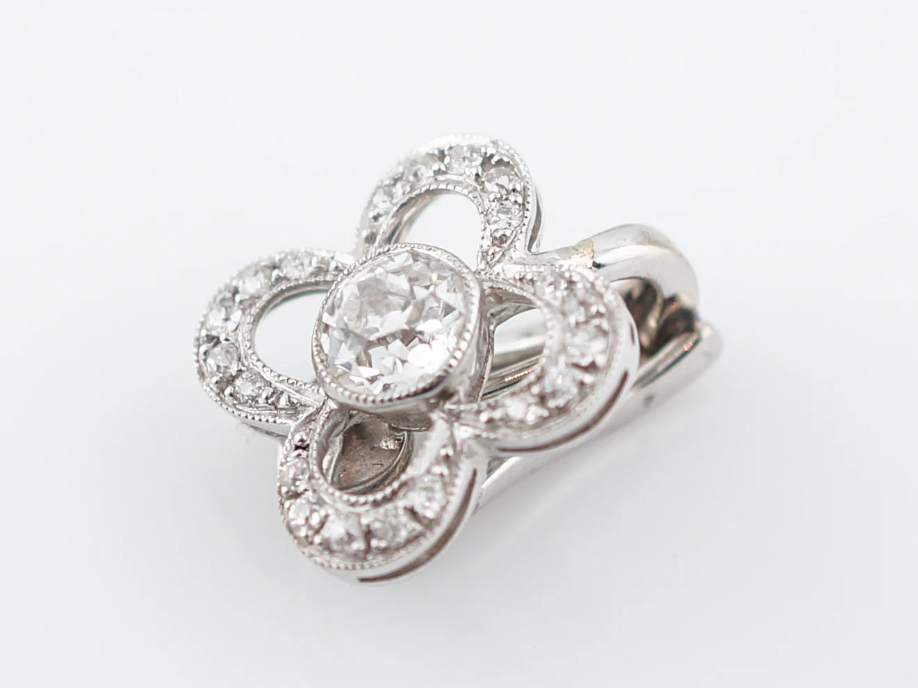 **RTV 1/10/19**Earrings Modern 1.40 Old European Cut Diamonds in Platinum - Image 4
