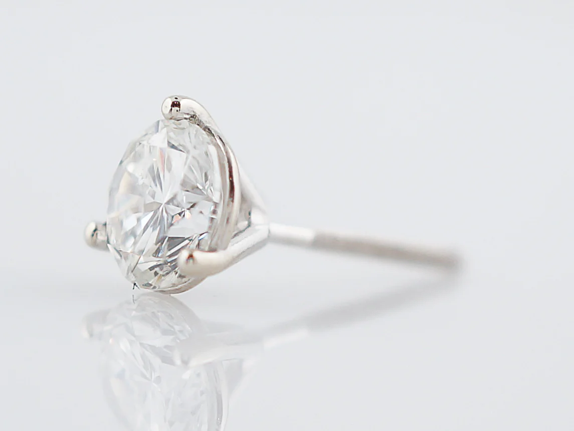 Earrings Modern 1.43 Round Brilliant Cut Diamonds in 14k White Gold - Image 5