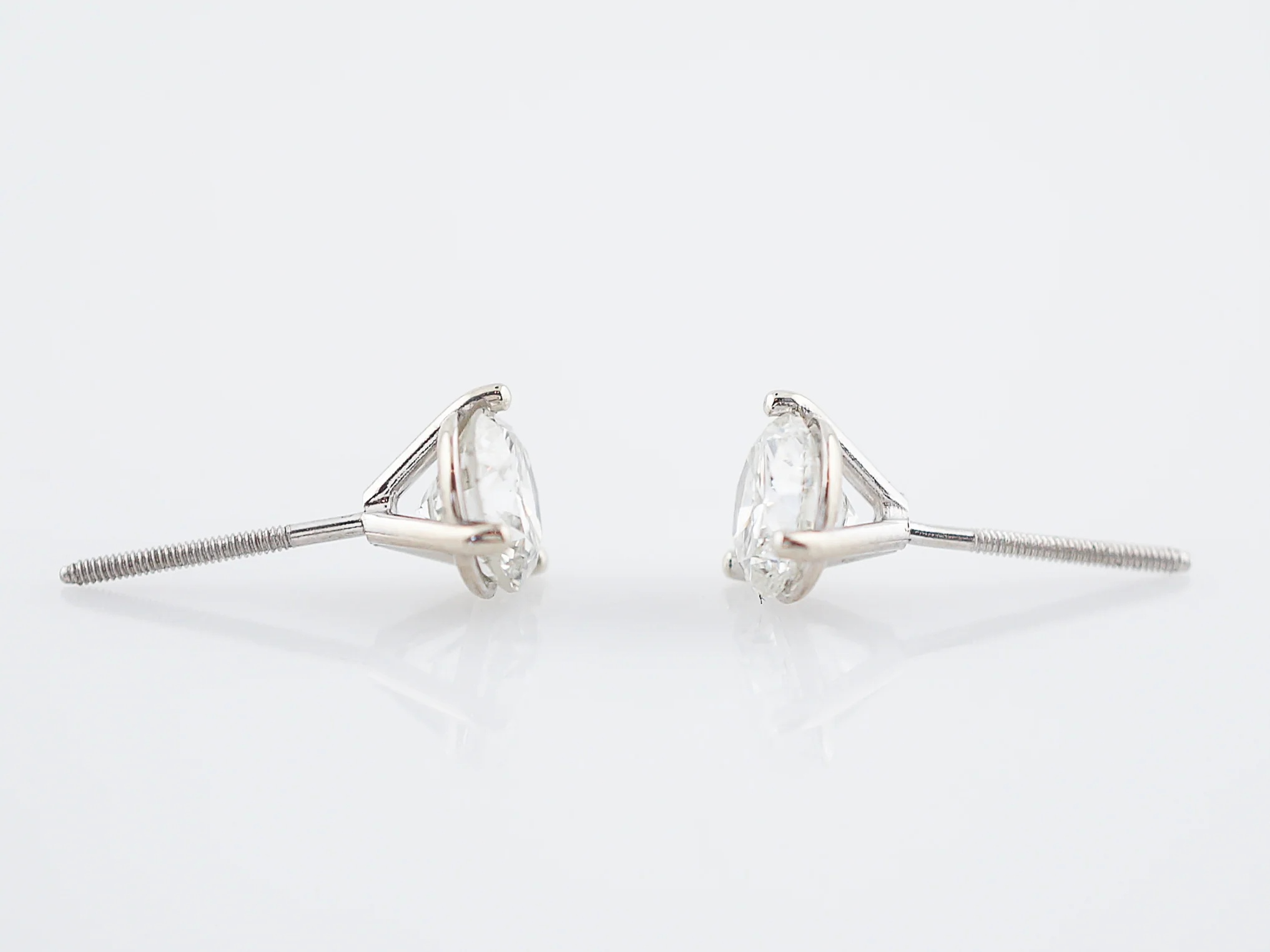 Earrings Modern 1.43 Round Brilliant Cut Diamonds in 14k White Gold - Image 6
