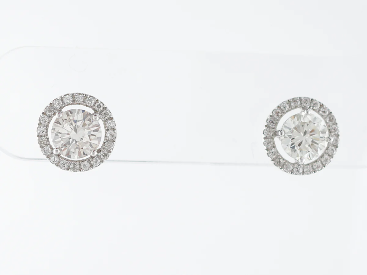 Earrings Modern 2.04 Round Brilliant Diamonds in Platinum