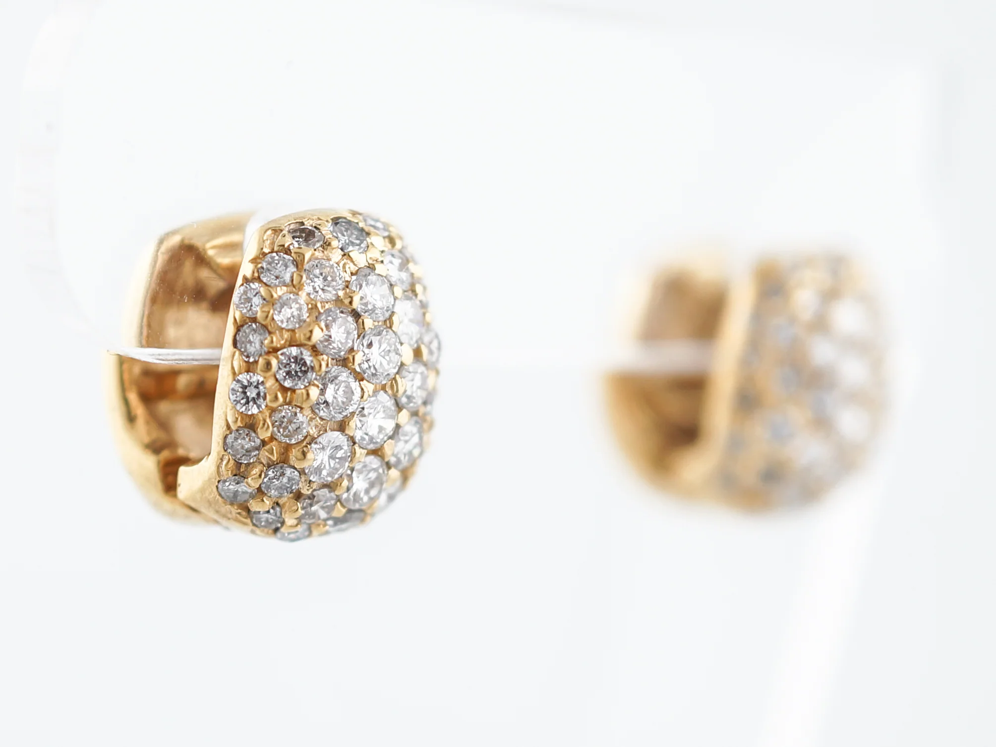 Earrings Modern 2.12 Round Brilliant Cut Diamonds in 14K Yellow Gold - Image 4