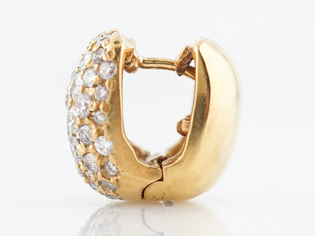 Earrings Modern 2.12 Round Brilliant Cut Diamonds in 14K Yellow Gold - Image 6