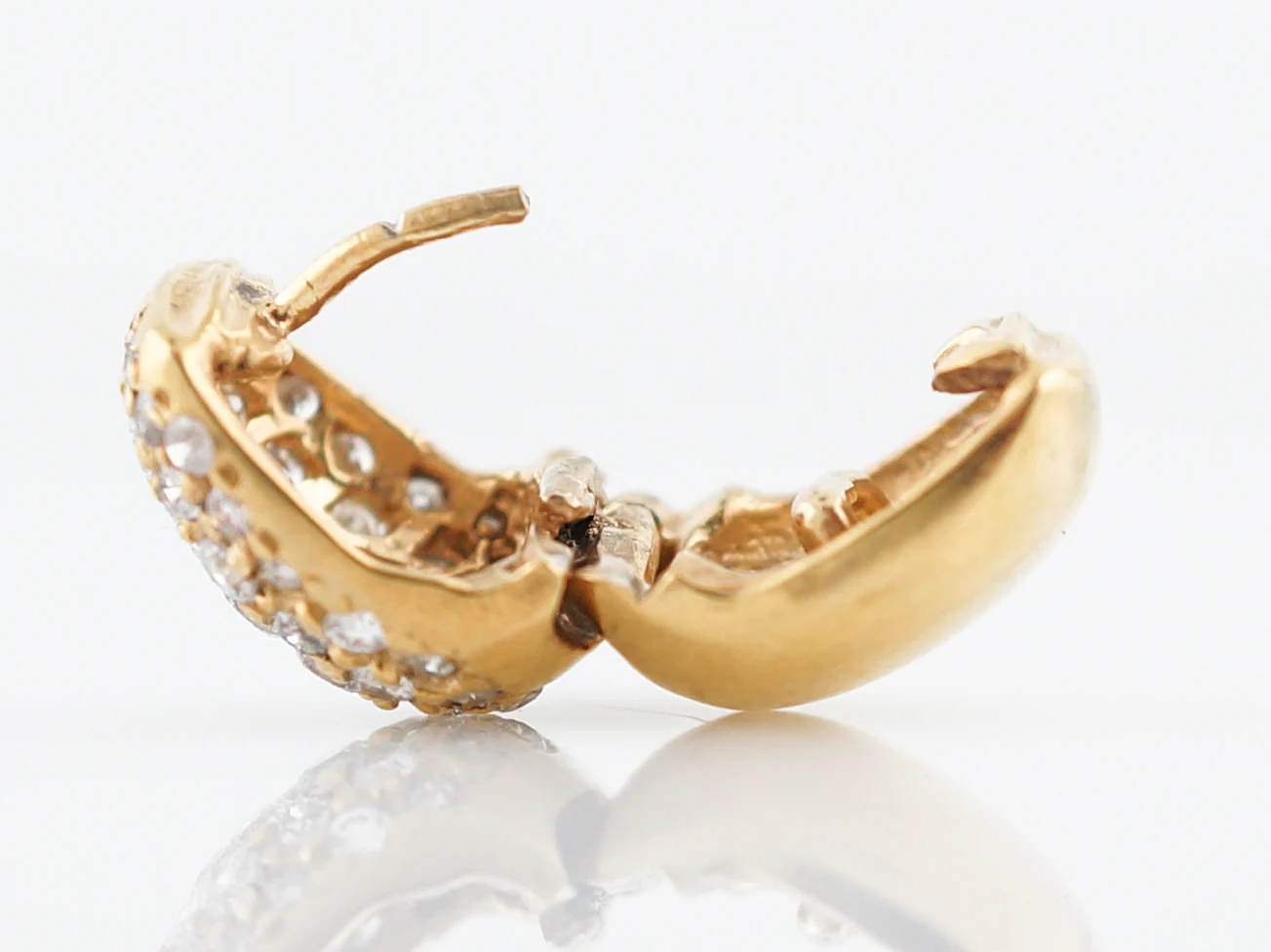 Earrings Modern 2.12 Round Brilliant Cut Diamonds in 14K Yellow Gold - Image 7
