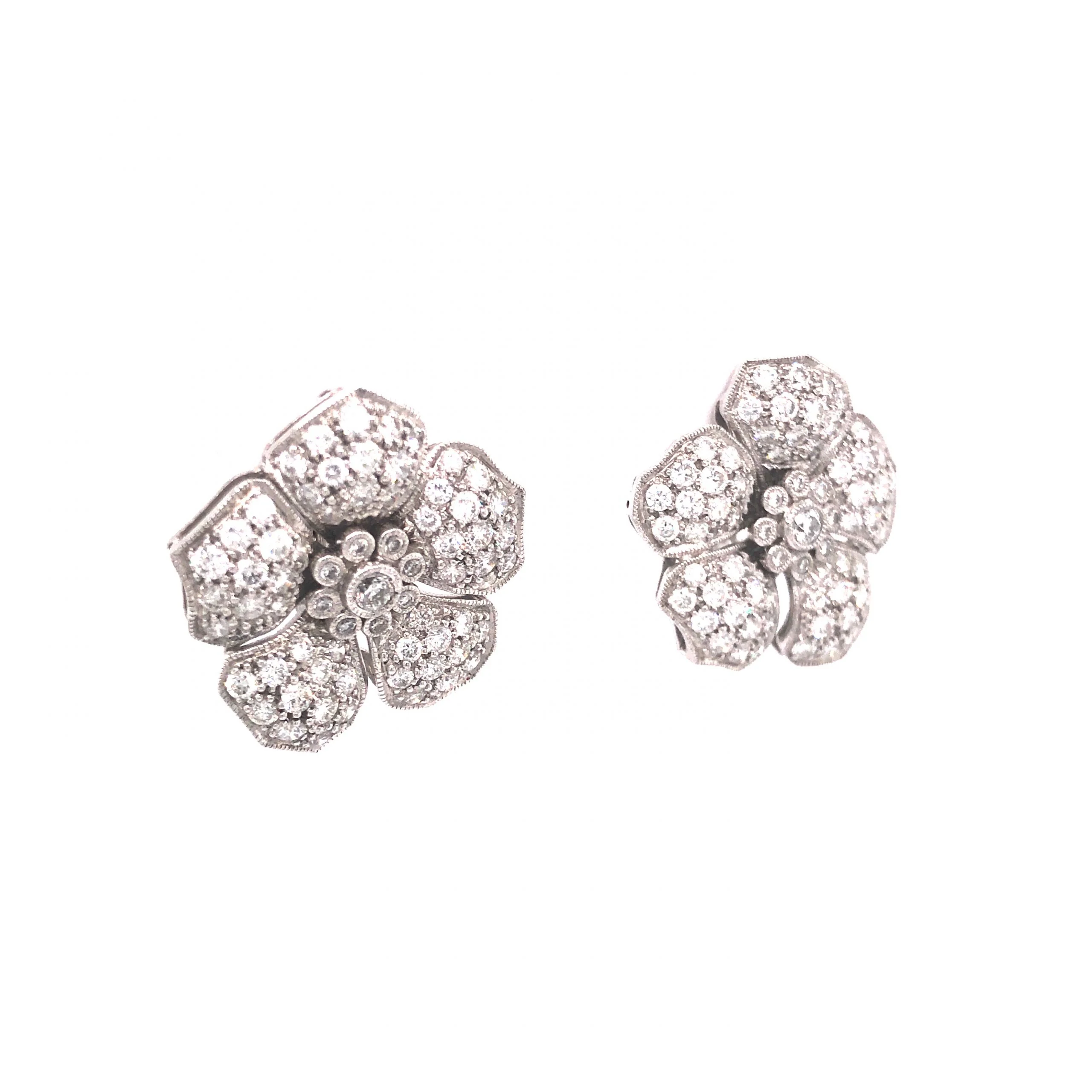 Modern 2.16 Round Brilliant Diamond Studs in Platinum - Image 3