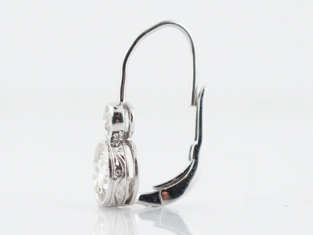 **RTV 1/10/19** Earrings Modern 2.22 Old European Cut Diamonds in Platinum - Image 5
