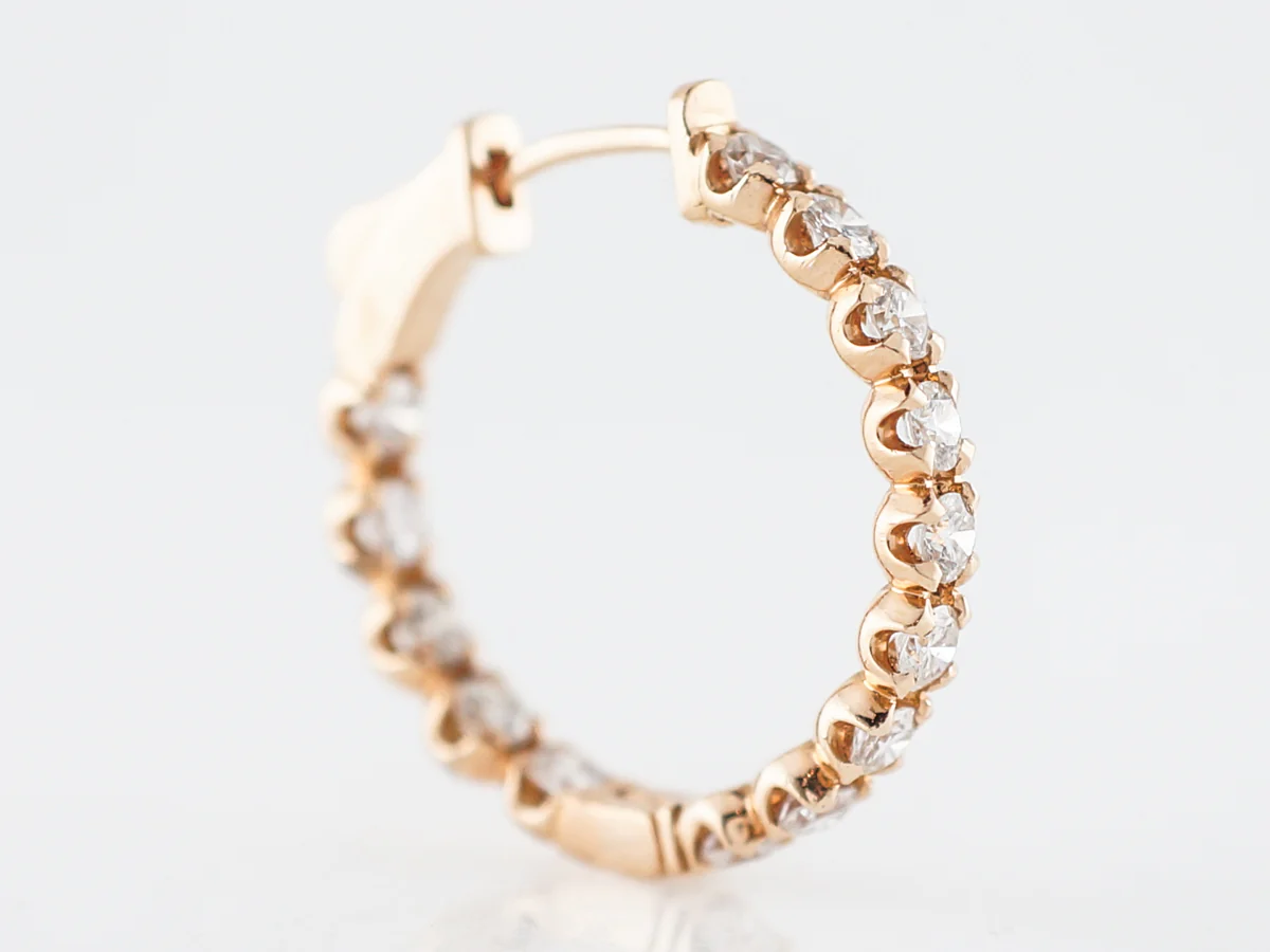 **RTV 1/17/19**Earrings Modern 2.23 Round Brilliant Cut Diamonds in 18K Rose Gold - Image 3