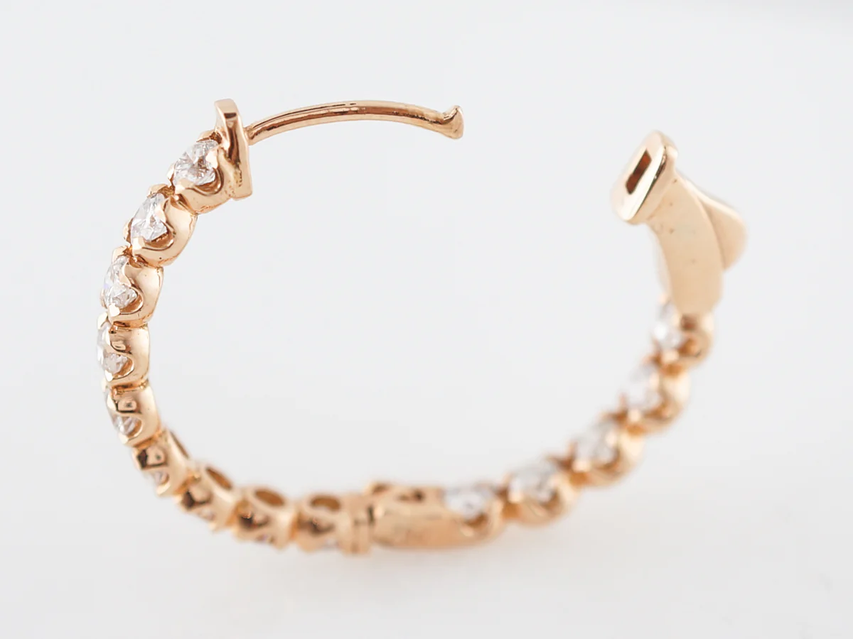 **RTV 1/17/19**Earrings Modern 2.23 Round Brilliant Cut Diamonds in 18K Rose Gold - Image 5