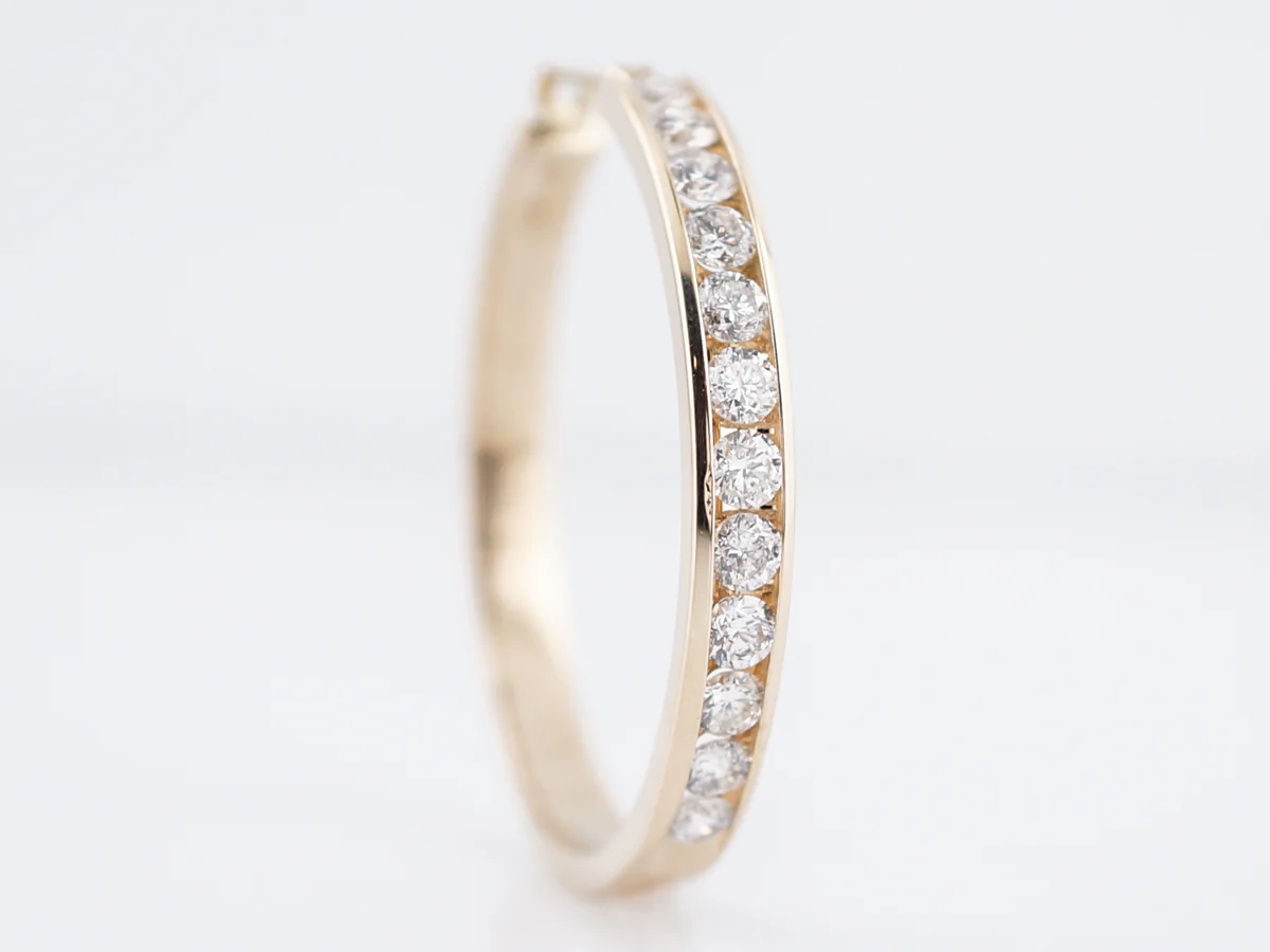 Earrings Modern 2.5 Round Brilliant Cut Diamonds in 14k Yellow Gold - Image 4
