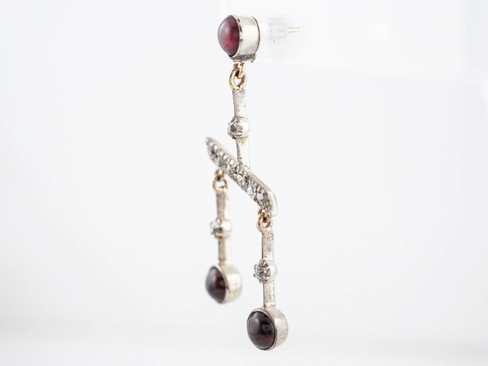 Earrings Modern .21 Old Mine Cut Diamonds in 14k White Gold - Image 6