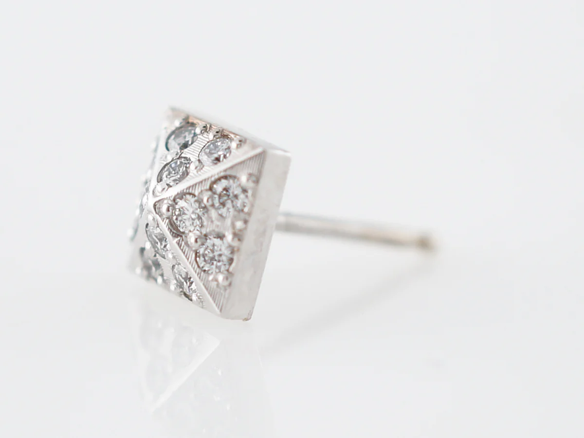 Earrings Modern .24 Round Brilliant Cut Diamonds in 14k White Gold - Image 4