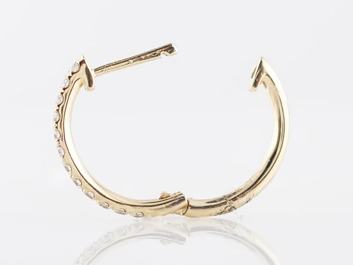 Earrings Modern .24 Round Brilliant Cut Diamonds in 14K Yellow Gold - Image 4