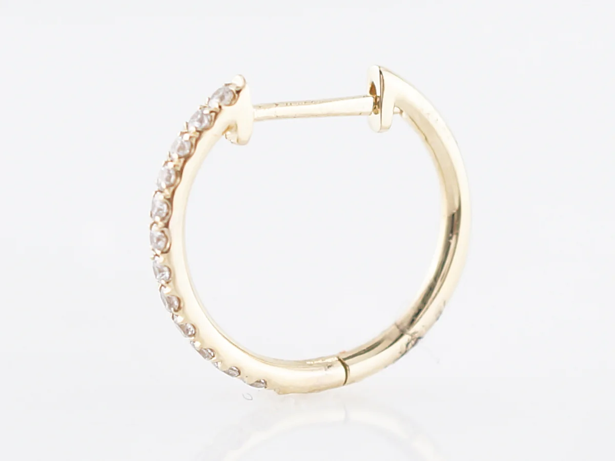 Earrings Modern .24 Round Brilliant Cut Diamonds in 14K Yellow Gold - Image 5