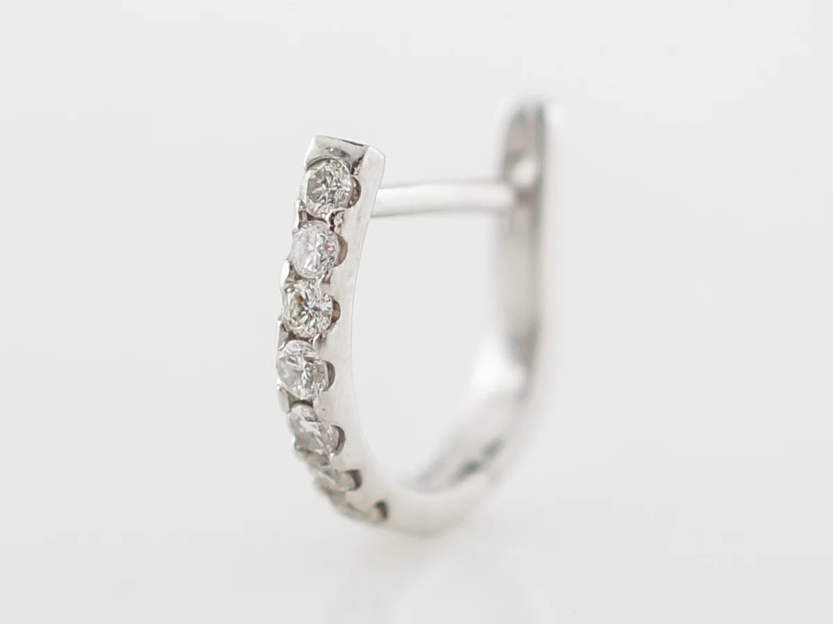 Earrings Modern .35 Round Brilliant Cut Diamonds in 14k White Gold - Image 4