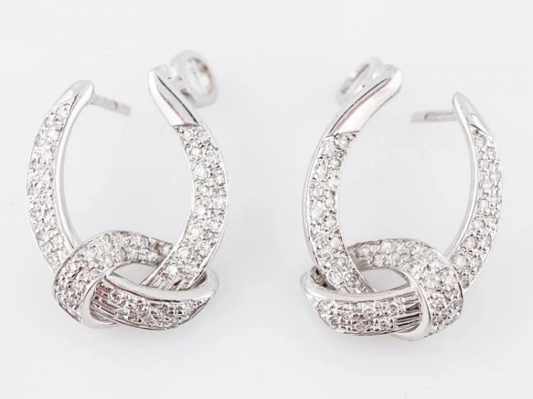 Earrings Modern .46 Round Brilliant Cut Diamonds in 18k White Gold - Image 3