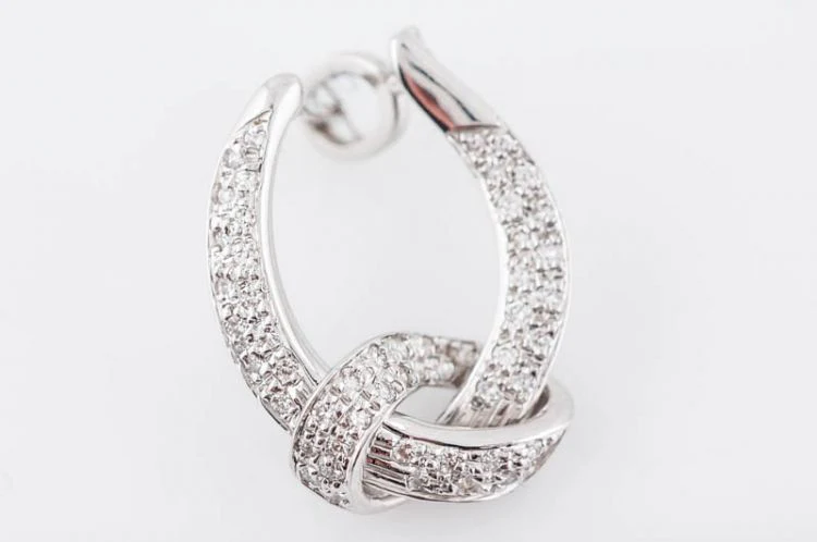 Earrings Modern .46 Round Brilliant Cut Diamonds in 18k White Gold - Image 4