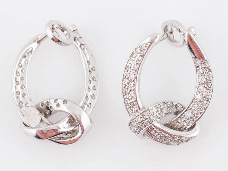 Earrings Modern .46 Round Brilliant Cut Diamonds in 18k White Gold - Image 5