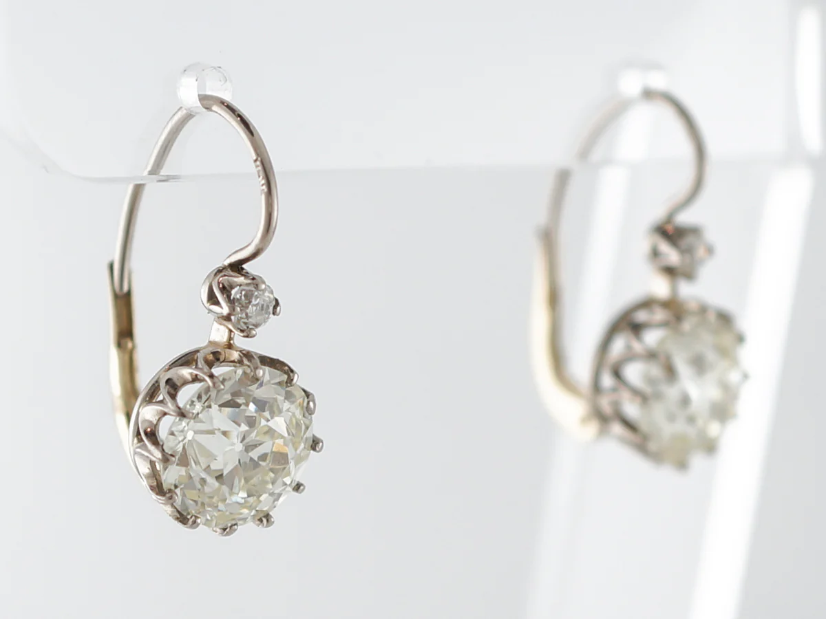 **RTV 1/17/19**Earrings Modern 5.58 Old European Cut Diamonds in 18K White Gold - Image 2