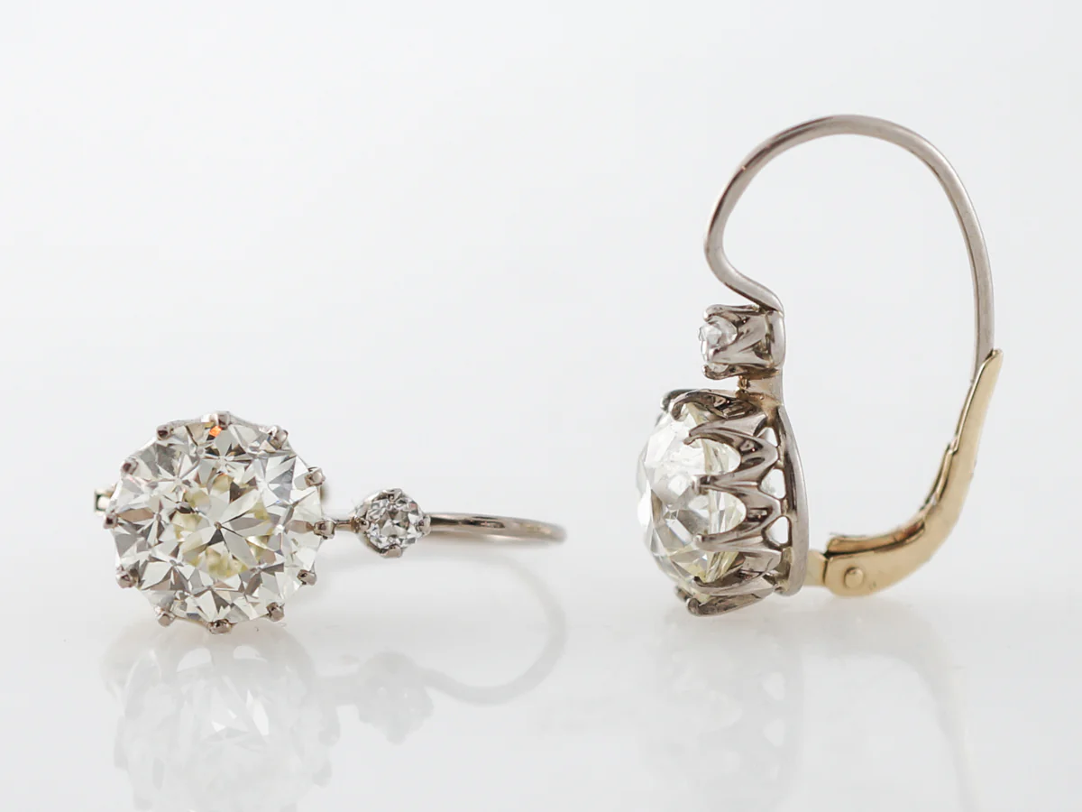 **RTV 1/17/19**Earrings Modern 5.58 Old European Cut Diamonds in 18K White Gold - Image 4