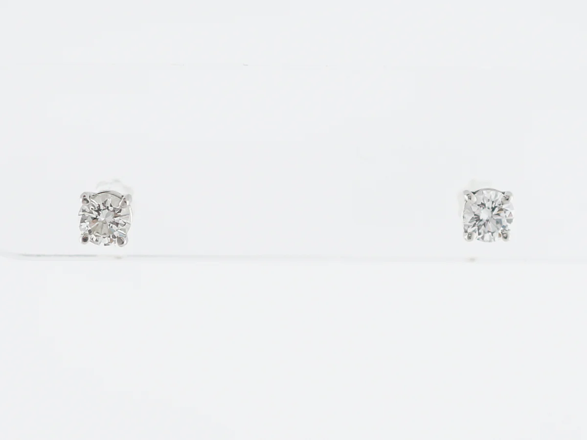 Earrings Modern .50 Round Brilliant Cut Diamond in 14k White Gold