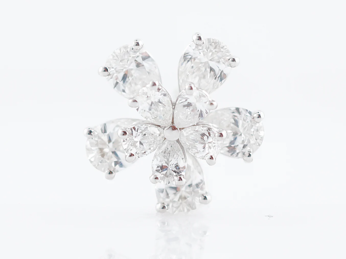 ***RTV***Earrings Modern 6.46 Pear Cut Diamonds in 18K White Gold - Image 5