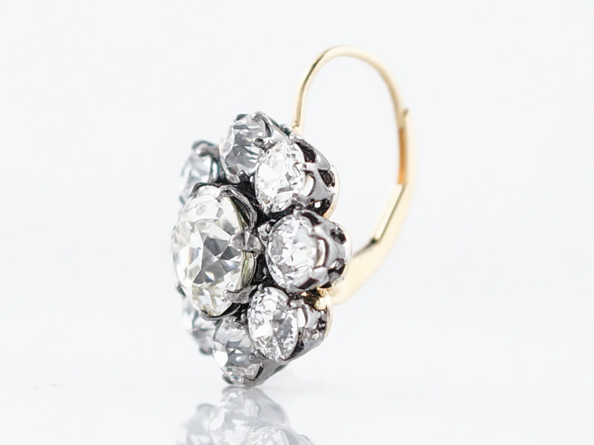 **RTV 1/10/19**Earrings Modern 6.67 Old European Cut Diamonds in 18K Yellow Gold - Image 5