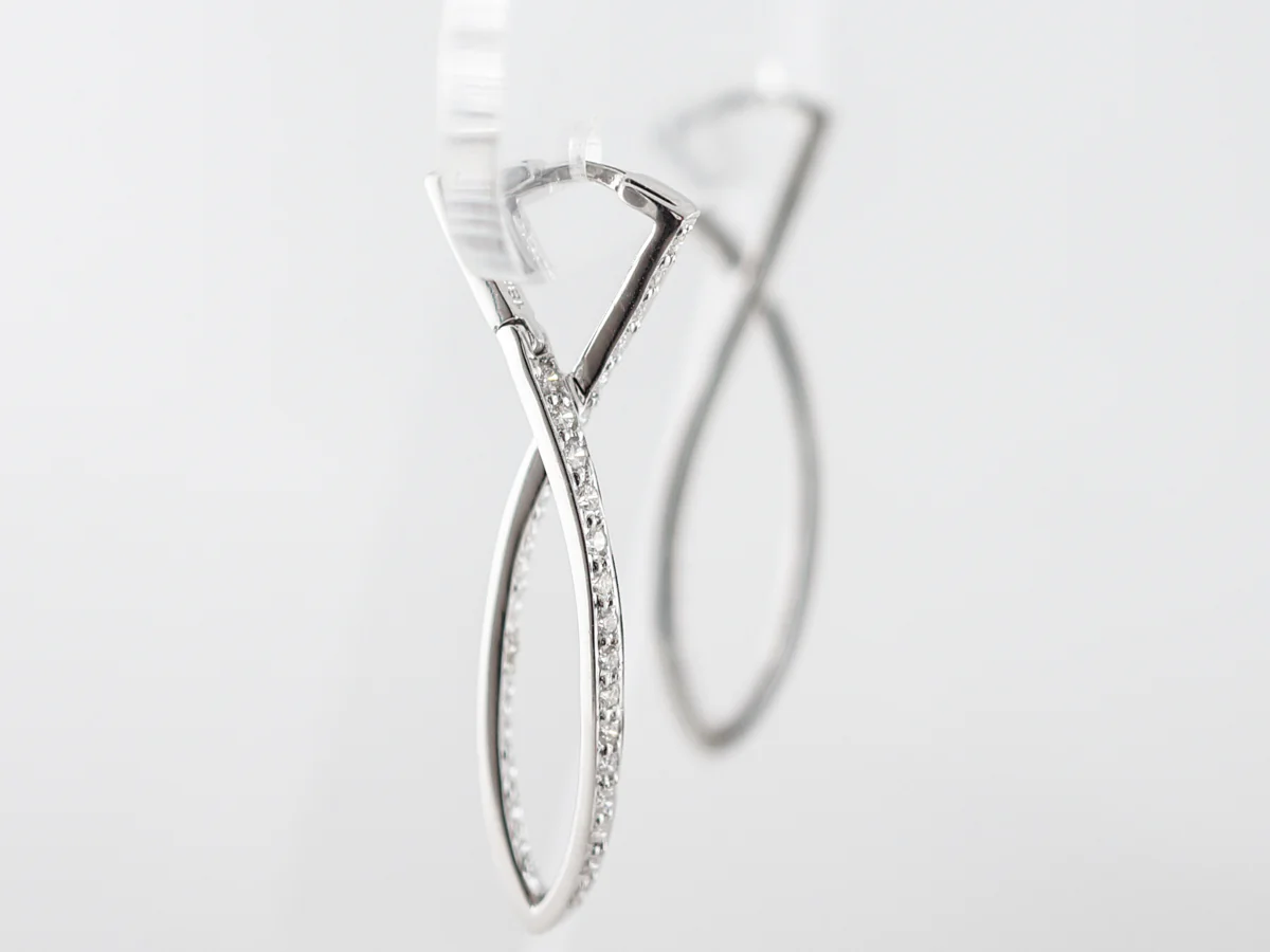 Earrings Modern .62 Round Brilliant Cut 18k White Gold - Image 3