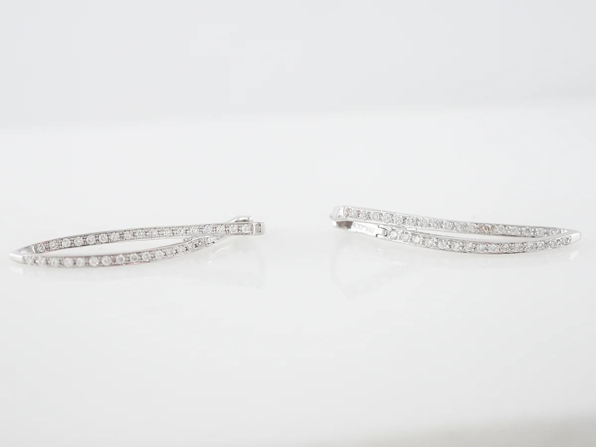 Earrings Modern .62 Round Brilliant Cut 18k White Gold - Image 4
