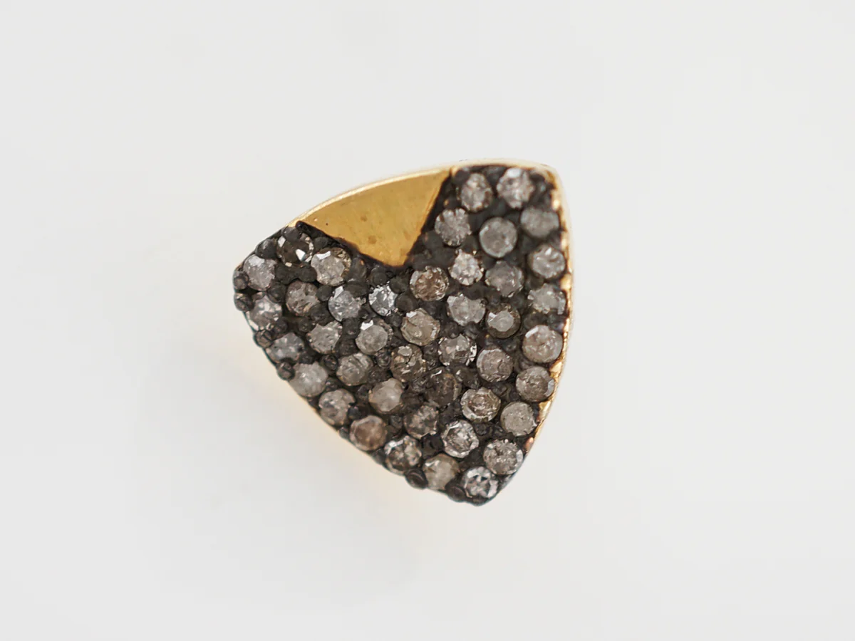 Earrings Modern .63 Round Brilliant Cut Diamonds in Sterling Silver & 14k Yellow Gold - Image 5