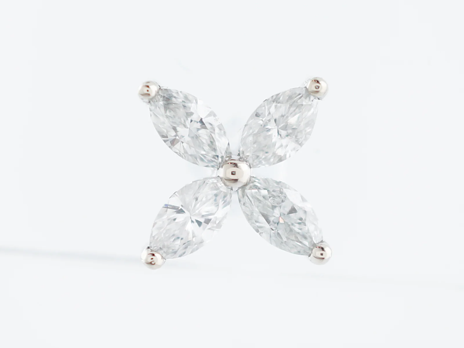 Earrings Modern .74 Marquise Cut Diamonds in 14k White Gold - Image 4