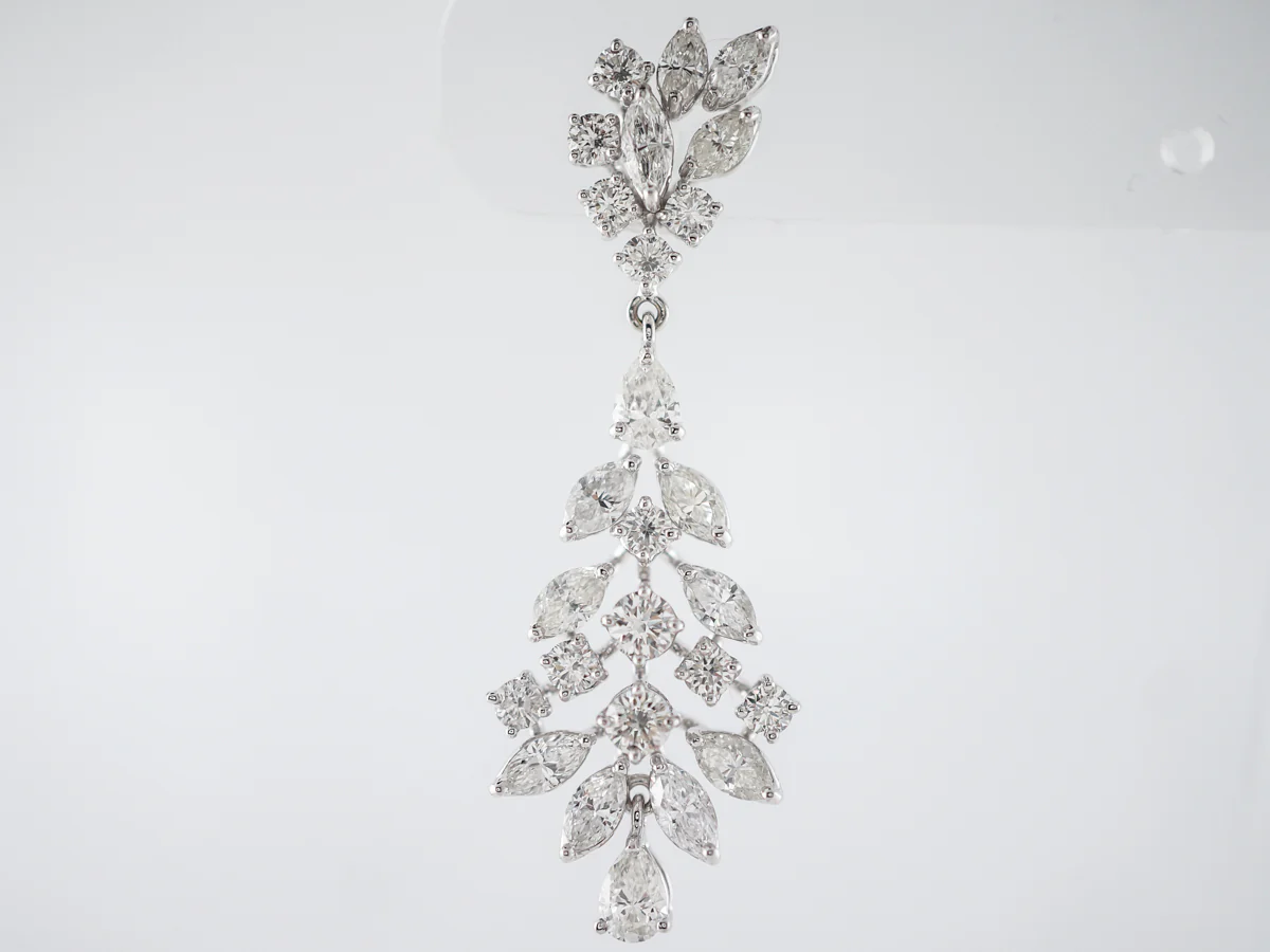 **RTV 1/17/19**Earrings Modern 8.20 Marquise & Round Brilliant Cut Diamonds in 18K White Gold - Image 4