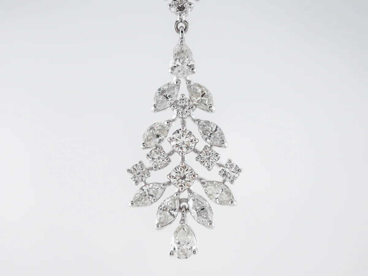 **RTV 1/17/19**Earrings Modern 8.20 Marquise & Round Brilliant Cut Diamonds in 18K White Gold - Image 5