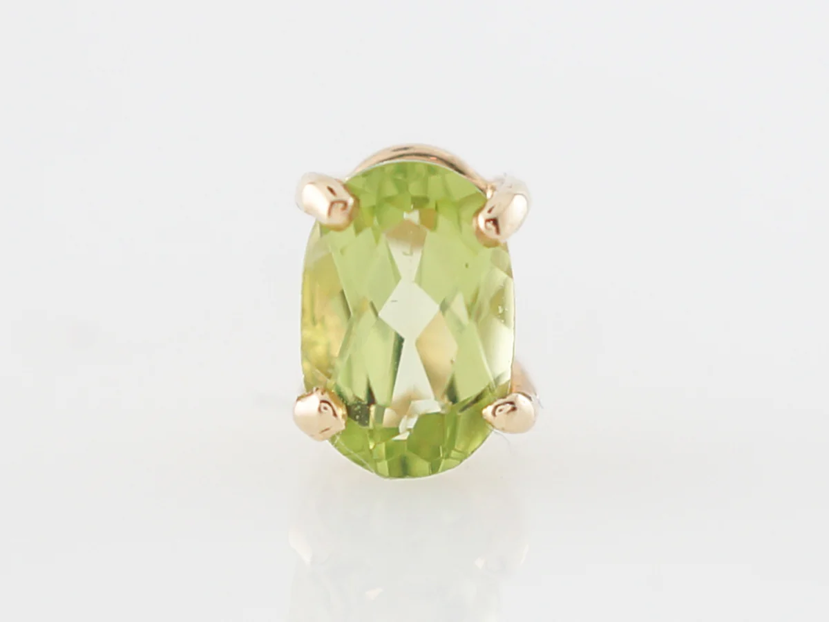 Earrings Modern .80 Oval Cut Peridot in 14k Yellow Gold - Image 4