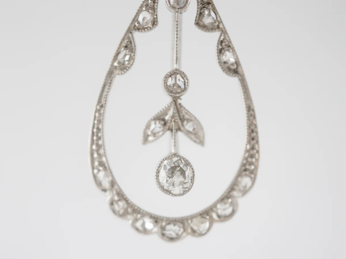 ***RTV 5/23/19*** Earrings Modern .88 Old European & Rose Cut Diamonds in Platinum & 14k Yellow Gold - Image 4