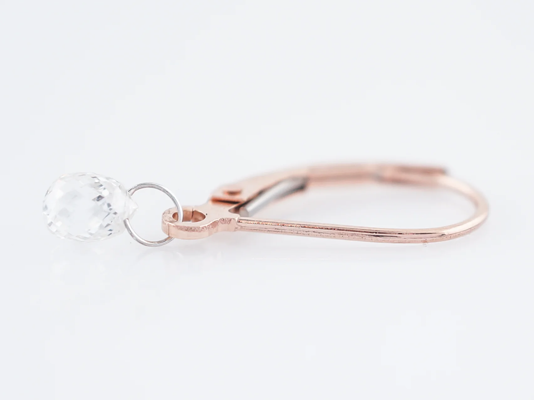 Earrings Modern .92 Briolette Cut Diamonds in 14K Rose Gold - Image 5