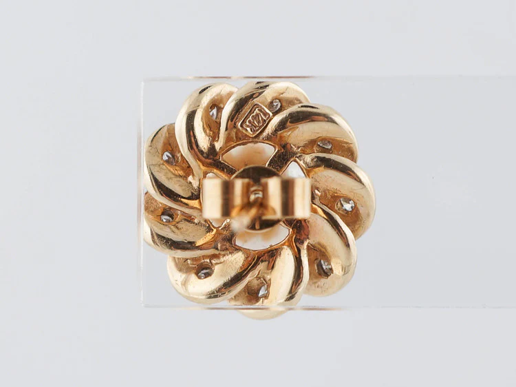 Earrings Modern Akoya Pearl in 14k Yellow Gold - Image 3