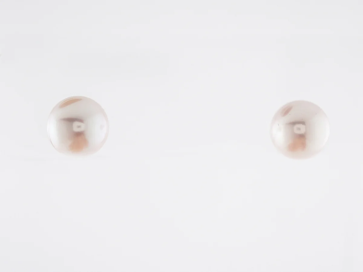 Earrings Modern Cultured Akoya Pearl in 14k White Gold