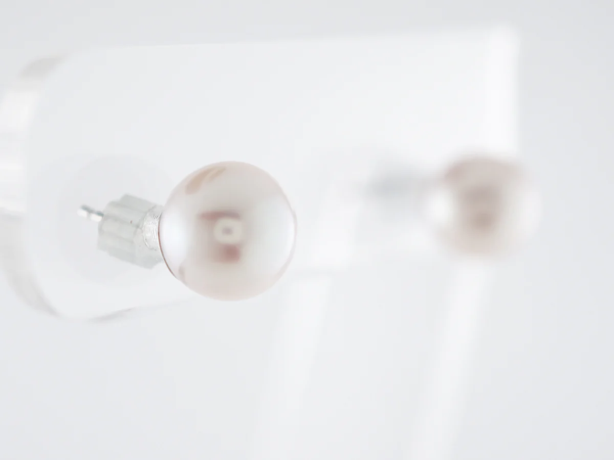 Earrings Modern Cultured Akoya Pearl in 14k White Gold - Image 2