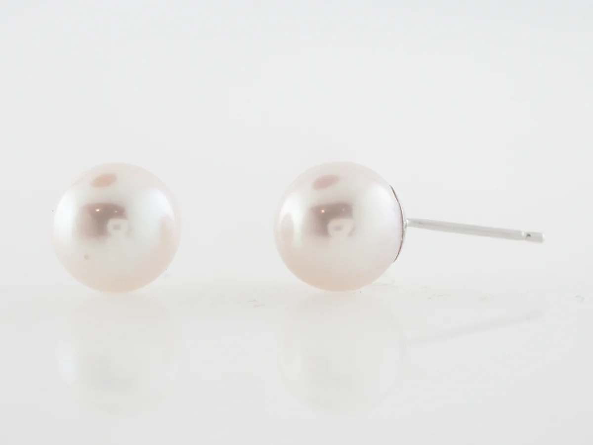 Earrings Modern Cultured Akoya Pearl in 14k White Gold - Image 3