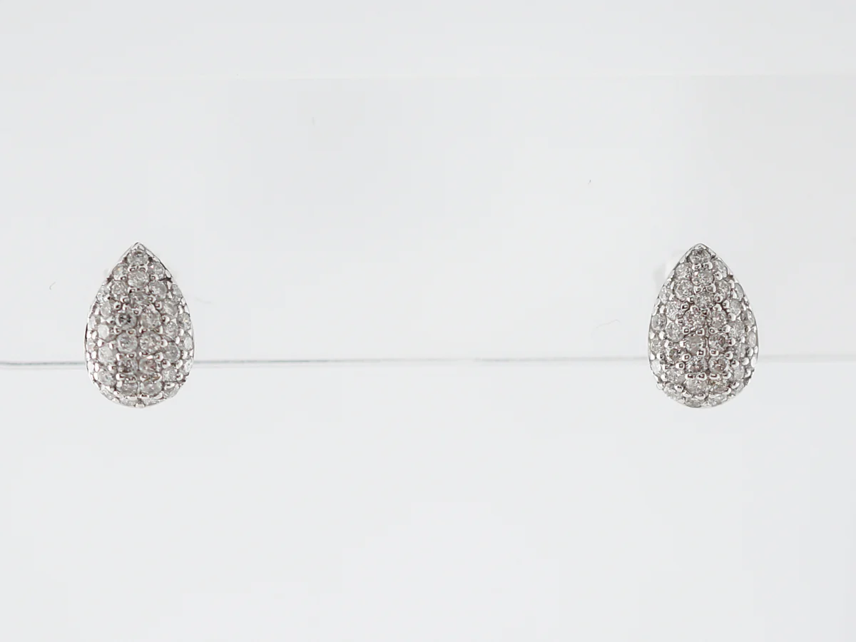 Earrings Stud Modern .43 Round Brilliant Cut Diamonds in 18k White Gold