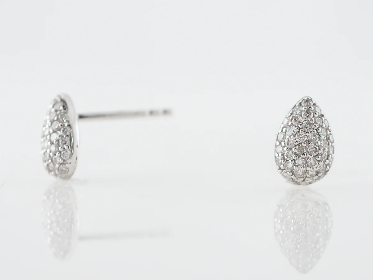 Earrings Stud Modern .43 Round Brilliant Cut Diamonds in 18k White Gold - Image 3
