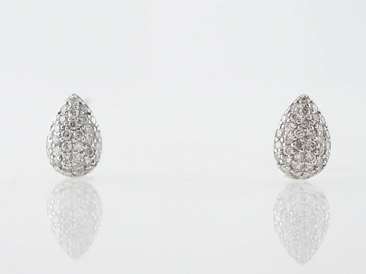 Earrings Stud Modern .43 Round Brilliant Cut Diamonds in 18k White Gold - Image 4